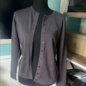August Silk Charcoal Knit cardigan